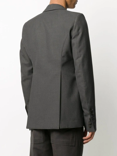 Shop Rick Owens Geometric Pocket Blazer In Grey