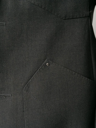 Rick Owens Geometric Pocket Blazer In Grey