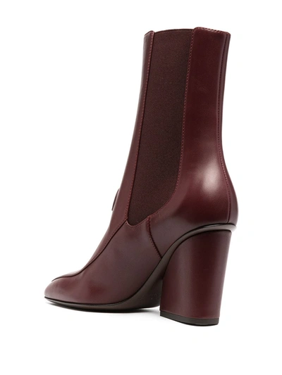 Shop Ferragamo Gancini-detail 10mm Ankle Boots In Red