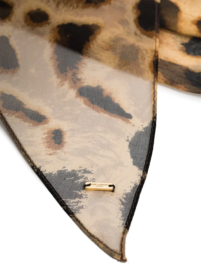 LEOPARD-PRINT SILK-CHIFFON SCARF