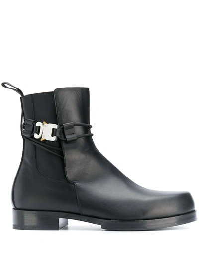 Shop Alyx Buckle-strap Ankle Boots In Black