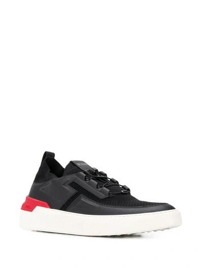 Shop Tod's No_code Leather Low-top Sneakers In Black