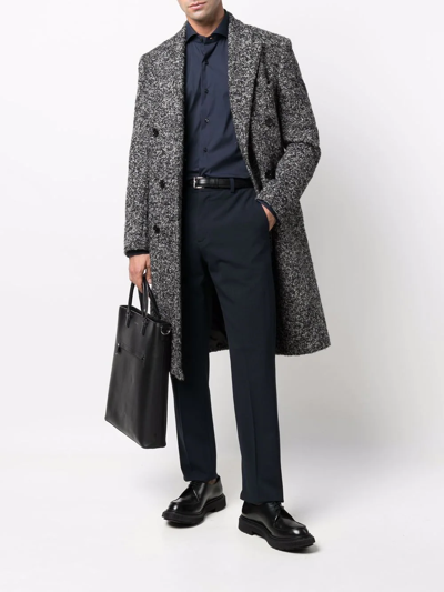 Xacus Curved-hem Buttoned-up Shirt In Blau