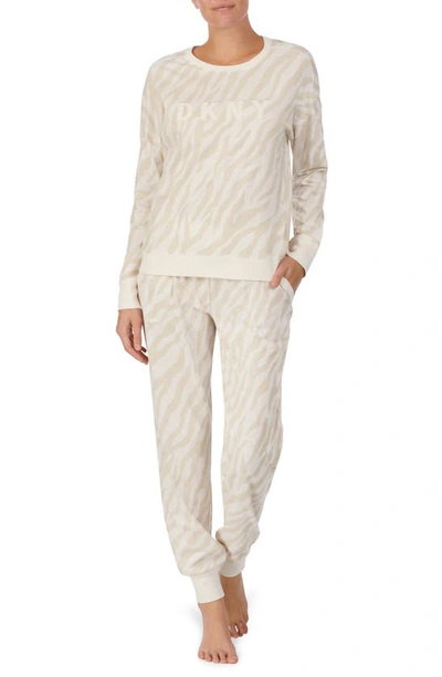 Shop Dkny Logo Pajamas Set In Ivory