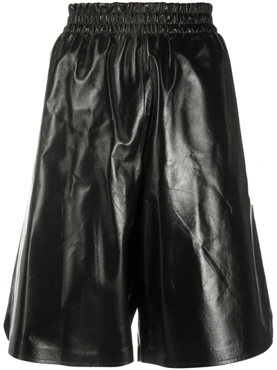 Shop Bottega Veneta Knee-length Leather Shorts In Brown