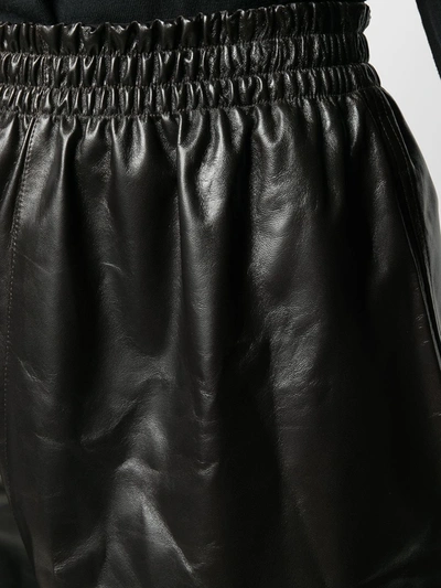 Bottega Veneta Patent Leather Bermuda Shorts In Brown