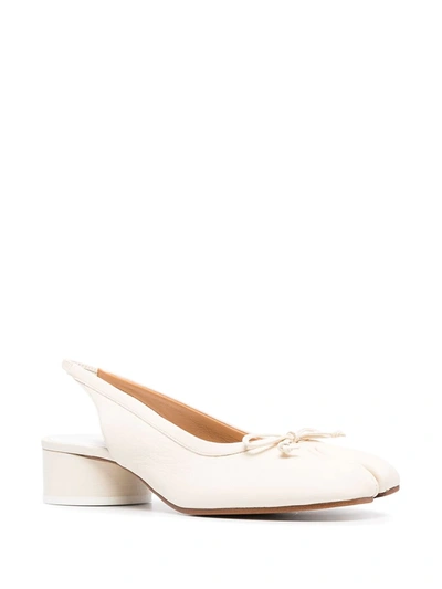 Maison Margiela Off-white Slingback Tabi Heels In Neutrals