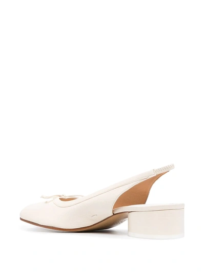 Shop Maison Margiela Tabi Slingback Ballet Shoes In Neutrals