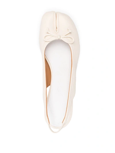 Shop Maison Margiela Tabi Slingback Ballet Shoes In Neutrals