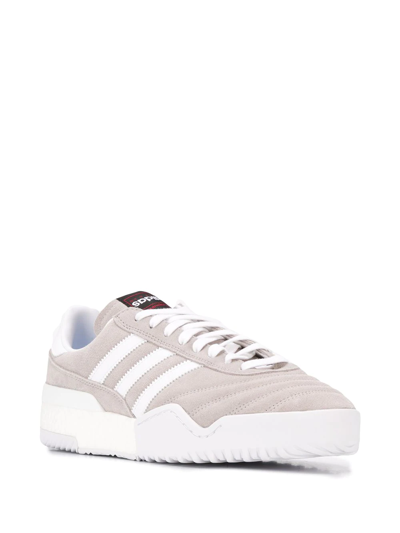 Adidas Originals By Alexander Wang Bball Soccer Leather-trimmed Suede Sneakers In Grey