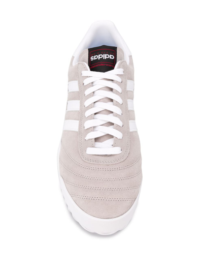 Adidas Originals By Alexander Wang Bball Soccer Leather-trimmed Suede Sneakers In Grey