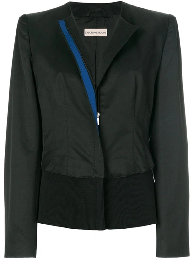 Pre-owned Giorgio Armani Collarless Jacket In Black