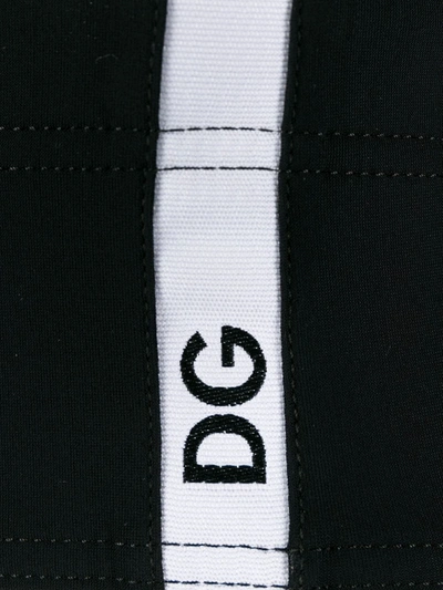 Shop Dolce & Gabbana Logo Band Swimming Trunks In Black