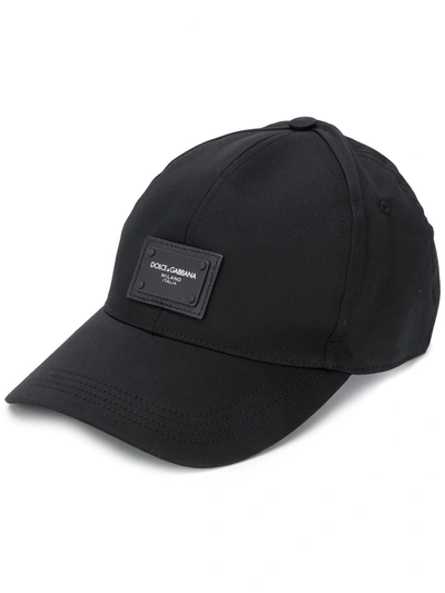 Shop Dolce & Gabbana Logo-tag Baseball Cap In Black