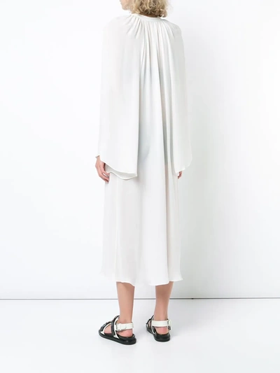 Shop Voz Bell Sleeve Dress In White