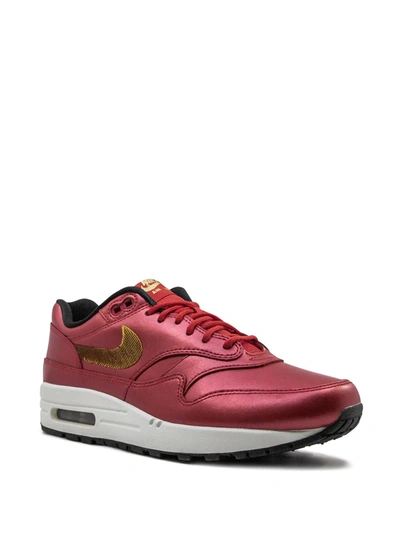 Shop Nike Air Max 1 "gold Sequins" Sneakers In Red