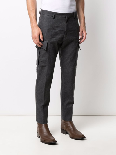 Shop Dsquared2 Felt Tapered Trousers In Grau