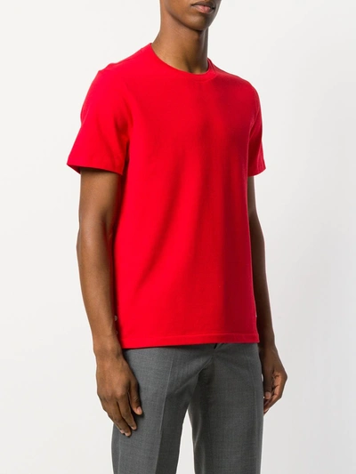 Shop Thom Browne Signature Stripe T-shirt In Red