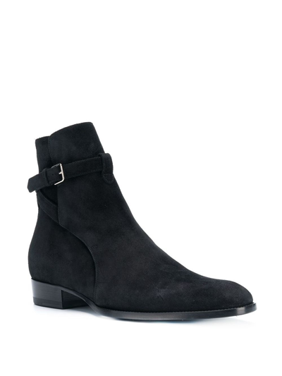 Shop Saint Laurent Signature Wyatt 30 Jodhpur Boots In Black