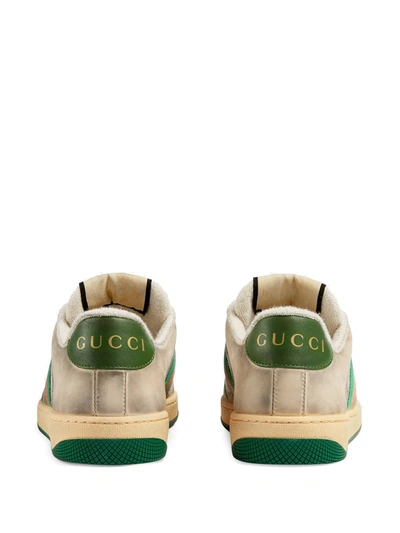 Shop Gucci Screener Sneakers In Neutrals ,green