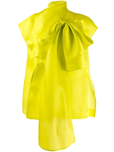 Shop Nina Ricci Oversized Bow-embellished Blouse In Green