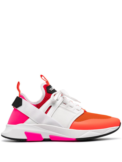 Shop Tom Ford Jago Low-top Sneakers In Orange