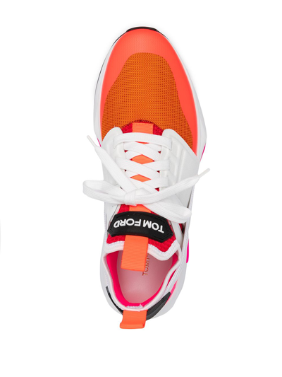 Shop Tom Ford Jago Low-top Sneakers In Orange