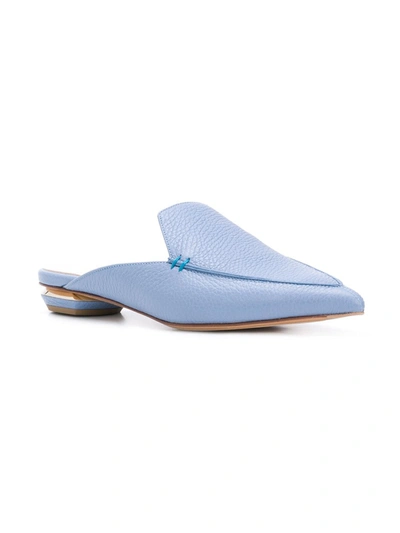 Shop Nicholas Kirkwood 18mm Beya Flat Mules In Blue