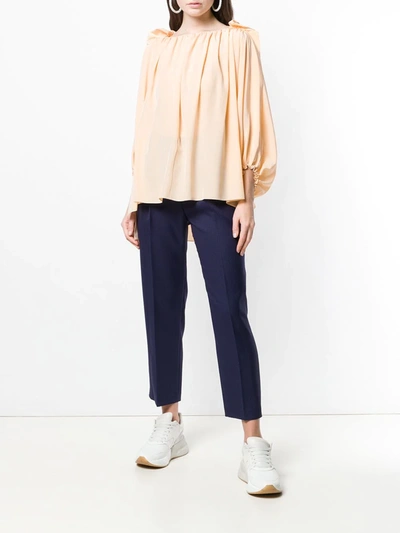 Shop Chloé Ruched Loose Top In Pink