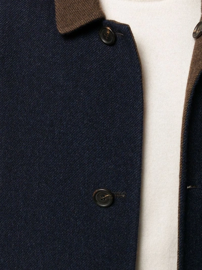 Shop Brunello Cucinelli Single Breasted Coat In Blue