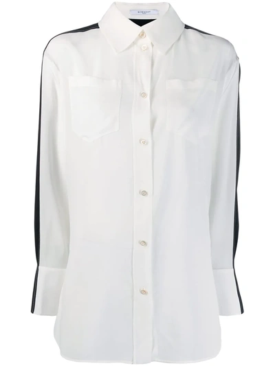 Shop Givenchy Two-tone Silk Shirt In White