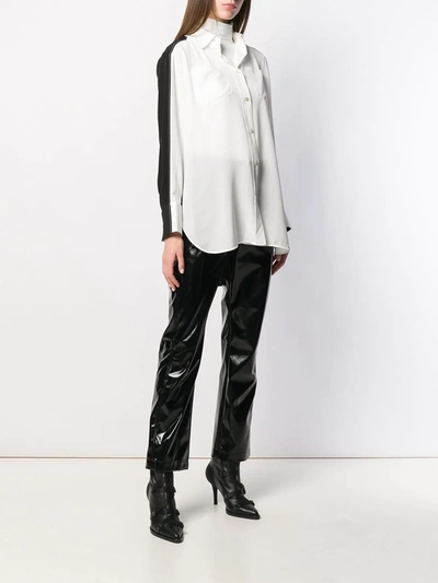 Shop Givenchy Two-tone Silk Shirt In White