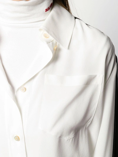 Shop Givenchy Two-tone Silk Shirt In White