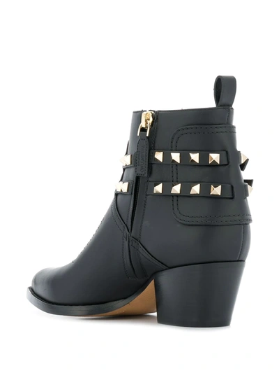 Shop Valentino Rockstud 50mm Ankle Boots In Black