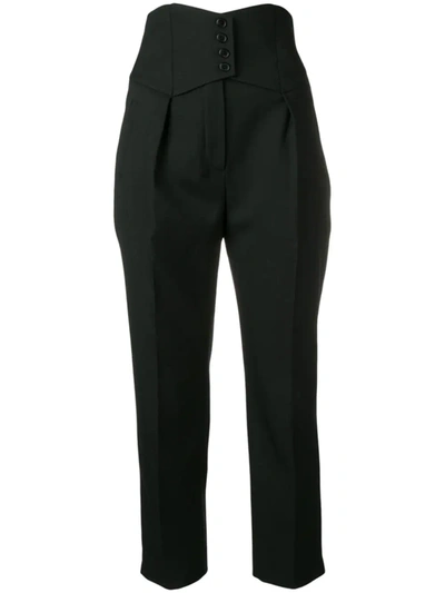 Shop Saint Laurent Corset Trousers In Black