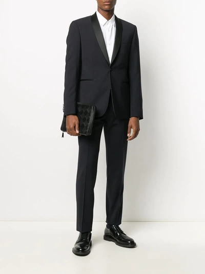 Shop Sandro Tailored Tuxedo Trousers In Blue