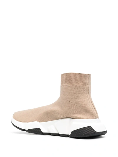 Shop Balenciaga Speed Knitted Sneakers In Neutrals