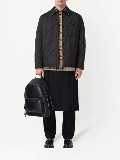 Burberry Reversible Vintage Check Thermoregulated Overshirt In Black