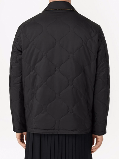 Burberry Reversible Vintage Check Thermoregulated Overshirt In Black