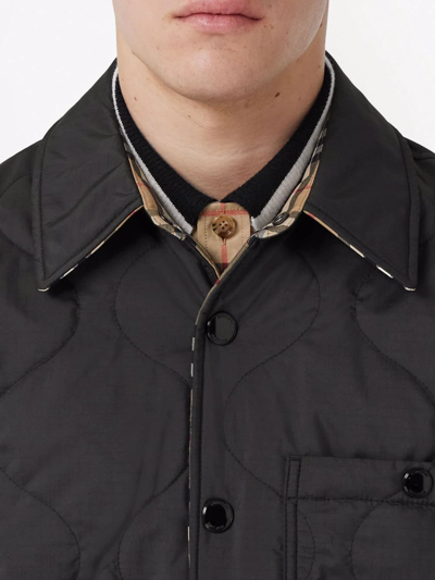 Burberry Reversible Vintage Check Thermoregulated Overshirt In Black