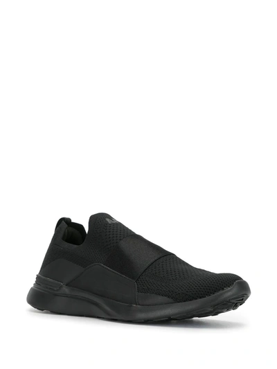 Shop Apl Athletic Propulsion Labs Knitted Contrast Panel Sneakers In Black