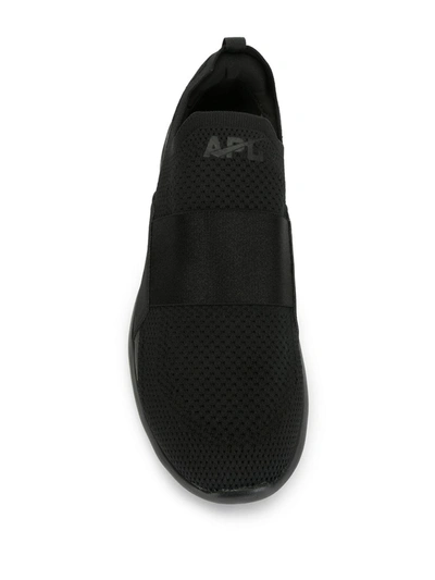 Shop Apl Athletic Propulsion Labs Knitted Contrast Panel Sneakers In Black