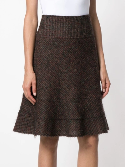 Pre-owned Junya Watanabe Raw Edge Skirt In Brown