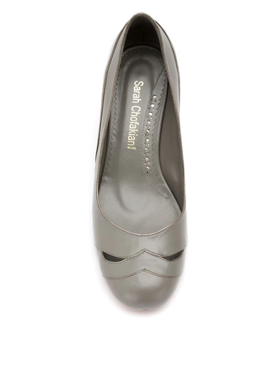 Shop Sarah Chofakian Mid-heel Pumps In Grey