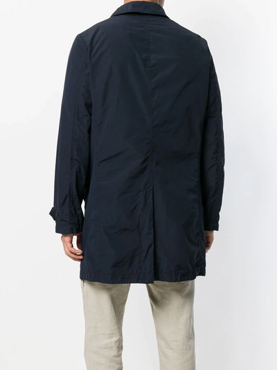 Aspesi Button-up Trench Coat In Blue