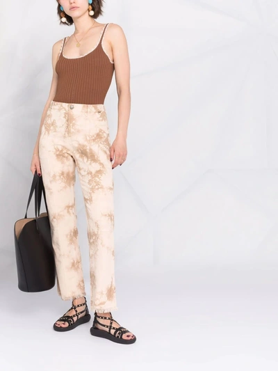 Twinset Tie-dye Effect Pants In Beige In Neutrals
