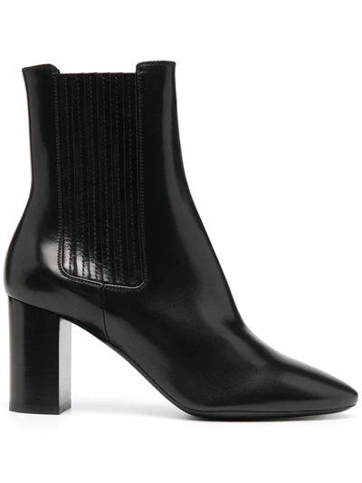 Shop Saint Laurent Pointed Toe Ankle Boots In Black