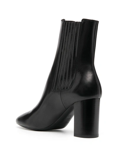 Shop Saint Laurent Pointed Toe Ankle Boots In Black