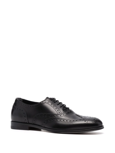 Scarosso Judy Lace-up Leather Brogues In Black