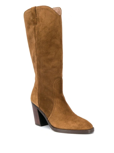 Shop Stuart Weitzman Cheska Mid-calf Boots In Neutrals